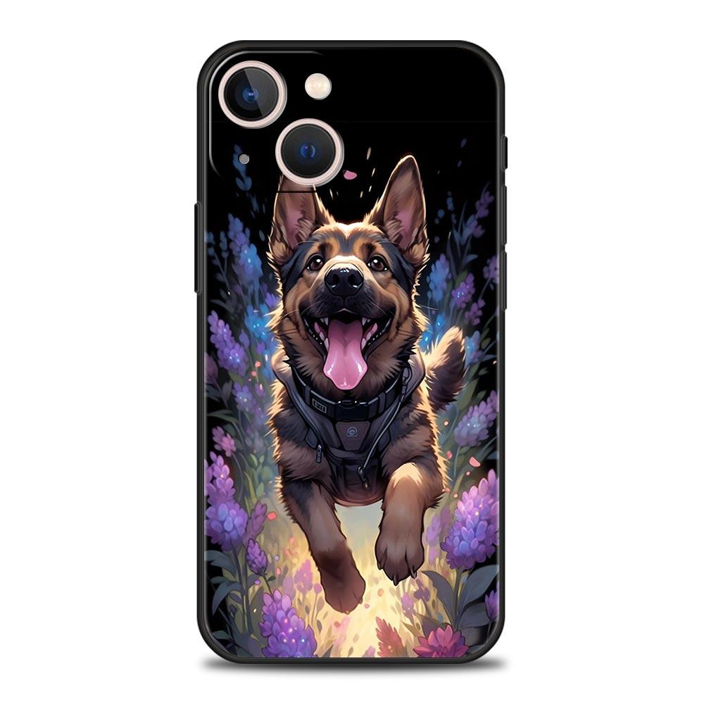 Phone Case For iPhone 17 16e 15 14 13 12 11 Pro Max SE 7 8 Plus Shell iPhone 16 Soft TPU Cover Beauty German Shepherd Dog
