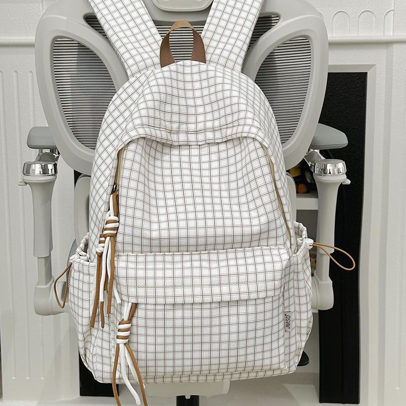 Schoolbag new plaid trend schoolbag female students Japanese versatile students large capacity design sense niche backpack backpack