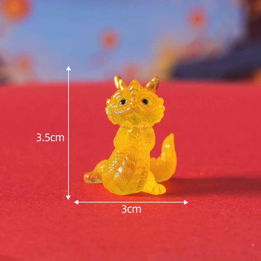 

Lucky Creative Translucent Dragon Animal Resin Figurine Miniature Table Decoration жёлтый