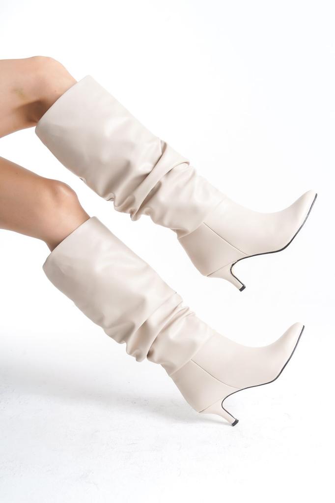 Women Modern Stylish Fashion Boots Boots Faux Leather Suede Short Thin Heeled Boots