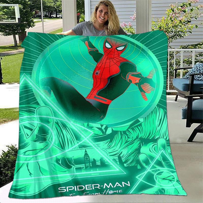 1pc Spider-Man Printing Blanket - Soft, All-Season Throw for Office Blanket, | Personalized Gift with Adorable Cartoon Design