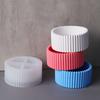 Multi-functional Round Striped Silicone Mold for Candle Jars, Storage Boxes, Pencil Holders and Vases