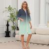 Women's Zip Front Lightweight Robe with Pockets - 3/4 Sleeve Knee Length Bathrobe and Loungewear
