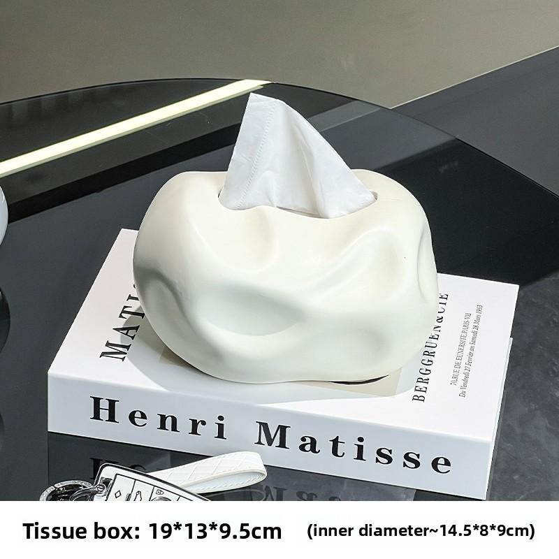 

Wavy Ceramic Tissue Box Fluid Shape Tissue Holder Storage Box Modern Napkin Tissue Holder Home Decoration for Living Room Decor белый