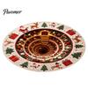 Unique Seasonal Gift Rugs Christmas Round Area Rug, 3D Visual Trap Floor Mat with Santa Elk Print, Soft Crystal Velvet Carpets Non-Slip Stain