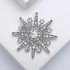 Elegant Silver Snowflake Diamond Brooch - Women's Luxury Corsage Accessory.