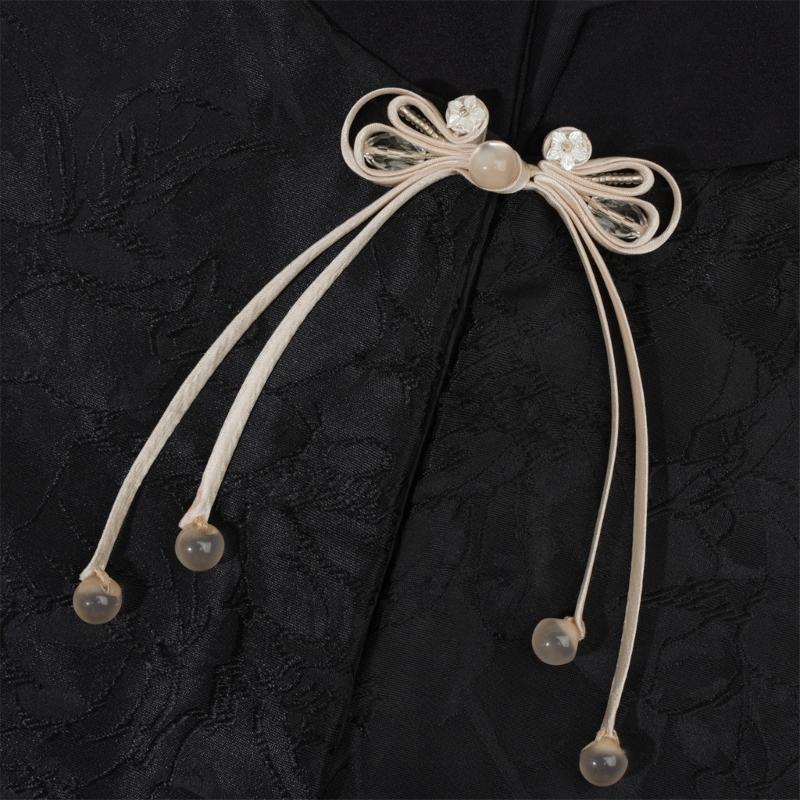 Ornamental Textile Cordwork for Traditional Dressmaking, Chinese Style Fabric Trim with Long Drape Detail for Apparel Use