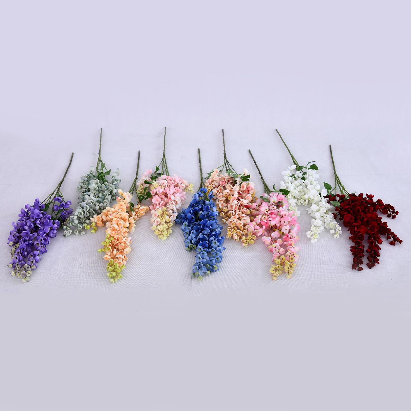 Artificial Wisteria Iron Wire Silk Cloth Simulated Flower Vine for Wedding Home Decoration Length 97cm Type 5