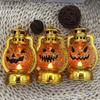 Halloween Pumpkin Lantern Spooky Pumpkin Lamp with LED Candle Vintage Decorative Pumpkin Light for Festive Party Porch Mantel Decoration