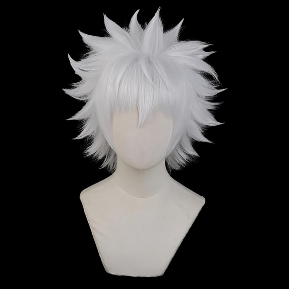 

SUNXXCOS Хантер х Хантер Термостойкий Косплей-парик с сеткой, Аксессуар для костюма для женщин (Киллуа Золдик)