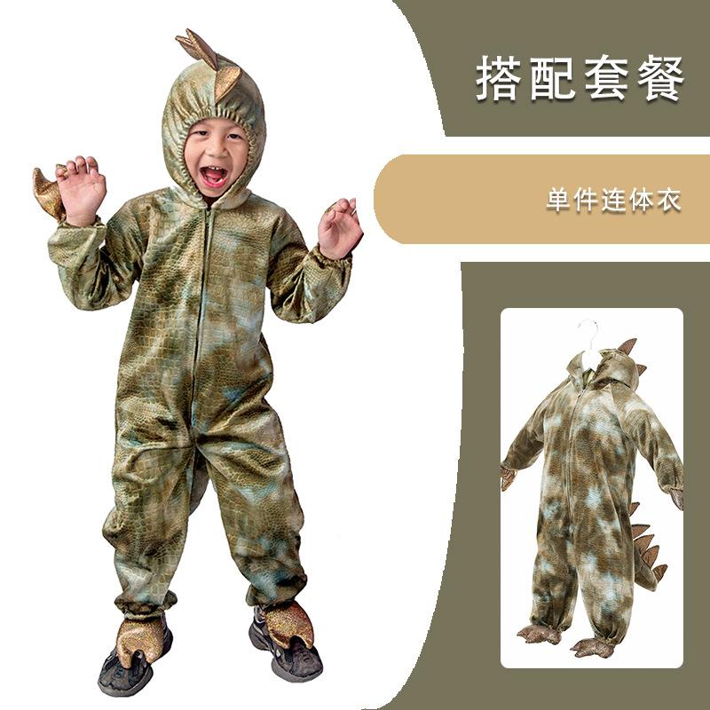 Kinder Dinosaurier Halloween Jurassic T-Rex Tier Rollenspiel Overall für Jungen Mädchen 3-12 Jahre