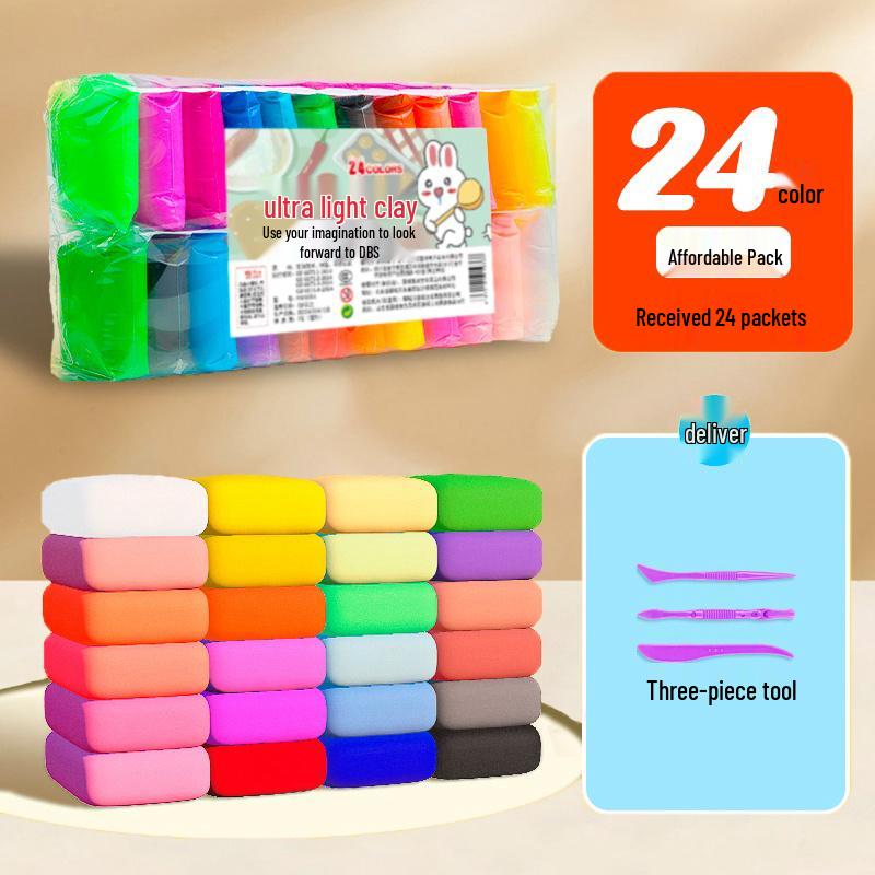 Children's Handmade Clay Refill Set with 12, 24, or 36 Colors