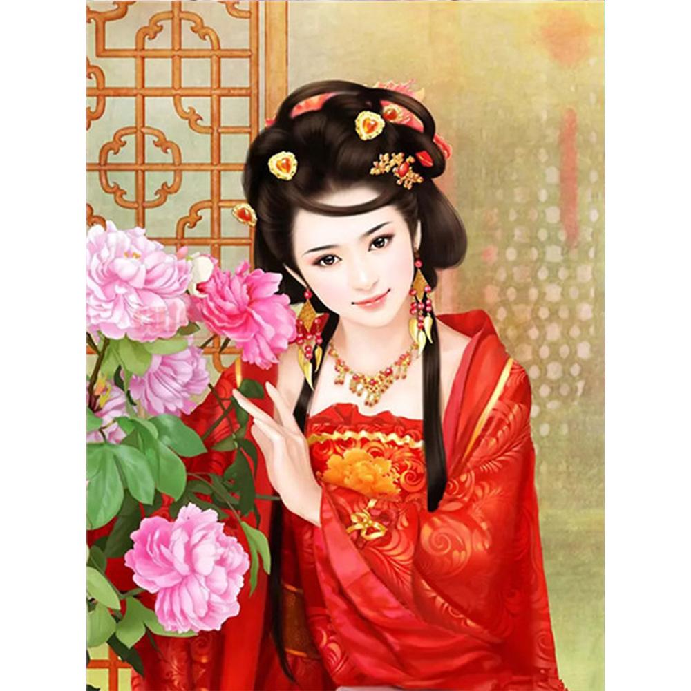 Ζωγραφική με Διαμάντια Νέο Πορτρέτο Κέντημα με Διαμάντια Προσφορά Εικόνες Γυναίκας από Στρας Μωσαϊκό Διακόσμηση για το Σπίτι