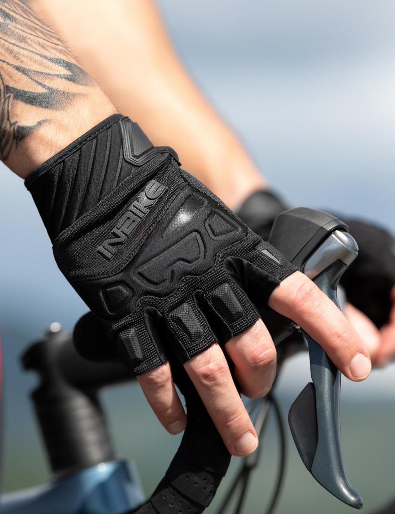 INBIKE Fingerless Cycling Gloves for Men MTB Breathable Non-slip Half Finger Mountain Bike Gloves Padded for Mens Womens