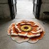 3D Visual Flower Rug Realistic Floral Floor Mat Non-Slip Absorbent Bathroom Rug for Bedroom Living Room Playroom Entrance Decor
