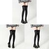 Y2k Gothic Cross Embellished Over Knee Socks With Velvet Material For Streetwear Fashion