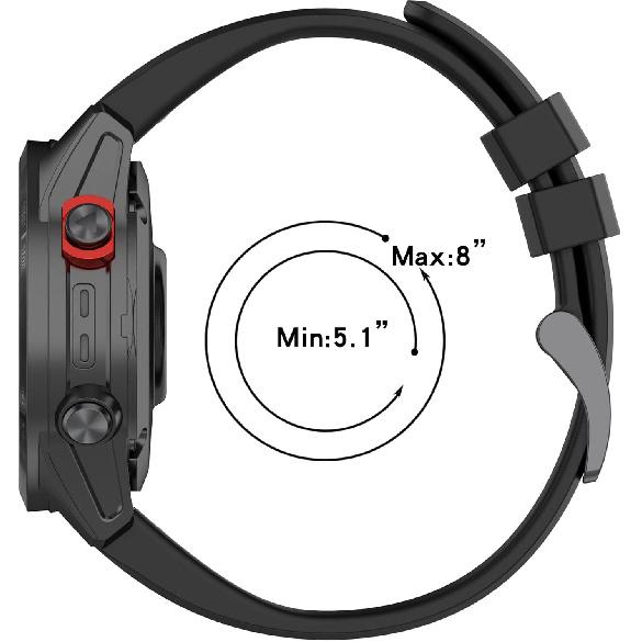 REYDA Silicone Band Compatible for Garmin Fenix 8 43mm, 20mm Quick Fit Watch Band Soft Breathable Silicone Bracelet Sport Wristband Replacement Band