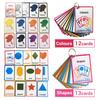 Colors,Shapes of English Flash Cards Kids Pocket Card Montessori Learning Baby Toys for Children Pre-Kindergarten