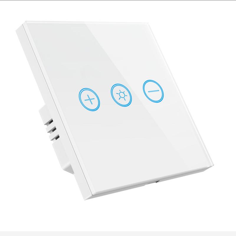 LEDEAST DS-172 110V US Standard Glass Panel Wall Wifi Switch Aleax Google Voice Control Tuya Smart Dimmer Switch