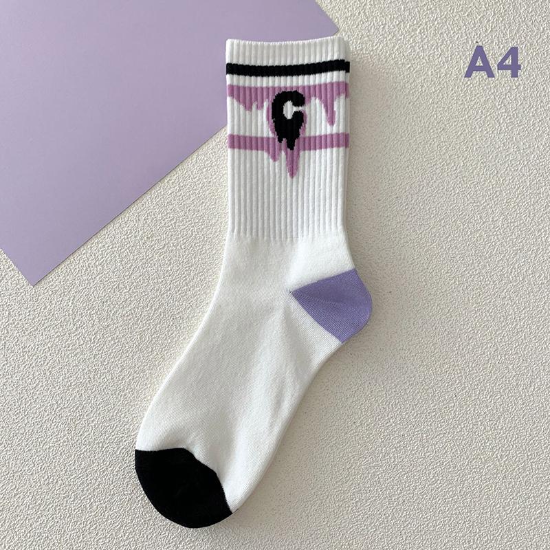 1Pair Purple Lovely Socks Children'S Women'S Warm Cotton Socks Medium Tube Autumn