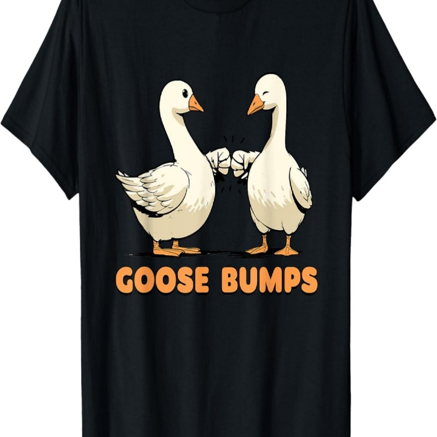 Goose Bumps Funny Shirt Animal Pun Shirts Geese T-Shirt S чёрный