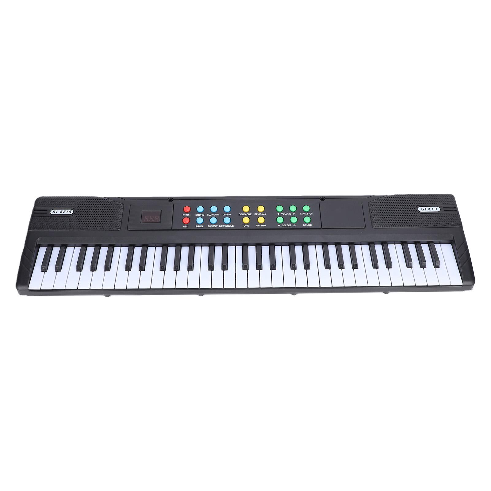 61 Key Electronic Keyboard Piano 200 Tones 200 Rhythms with Microphone Metronome Teaching Mode Portable Digital Piano