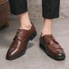 Men's Large Size Derby Formal Leather Shoes for Office, Wedding, and Banquet