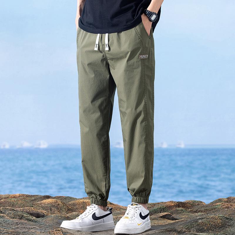 

Мужские облегающие эластичные летние спортивные штаны в корейском стиле со шнурком 4XL (90-100 kg)