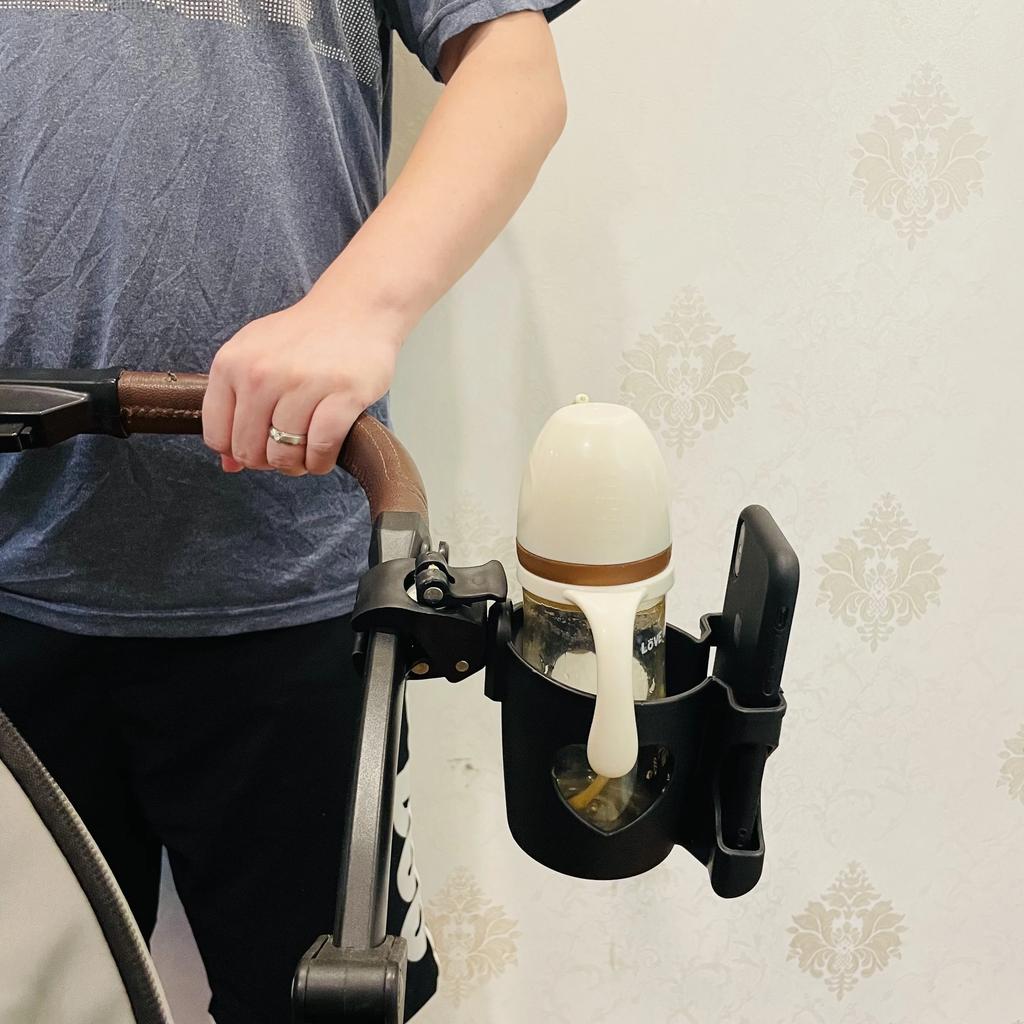 1pc Stroller Cup Holder with Phone Stand, Heart-Shaped Drink Water Bottle Holder, Compact, with Easy Installation for Stroller