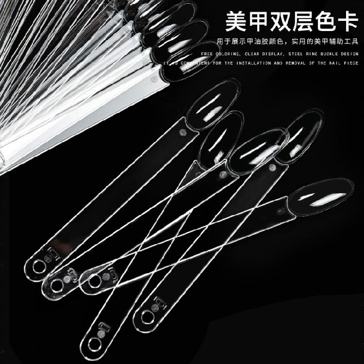 50 Stück Klare Fächerförmige Nagel-Display-Sticks Nagelkunst-Zubehör für Effizientes Gel-Nagellack-Farbtesten und Üben