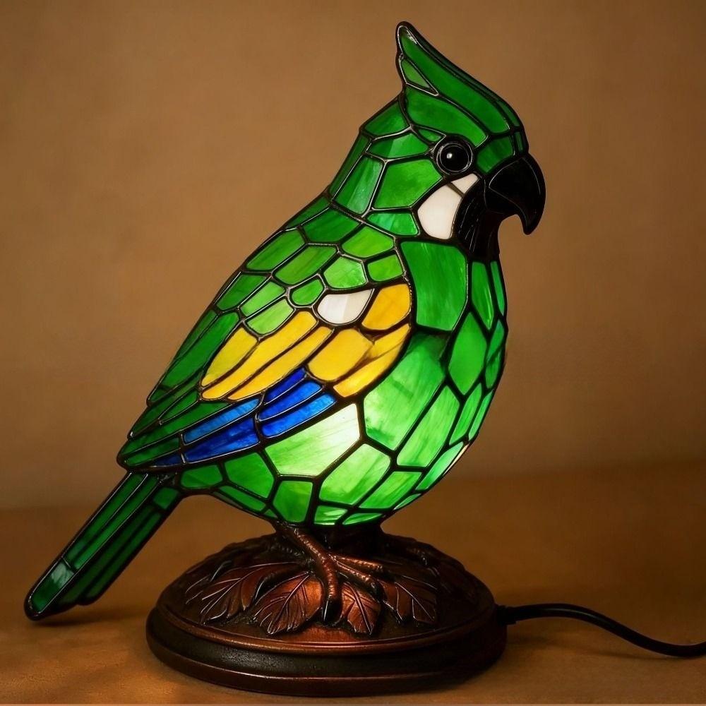 Hot Resin Birds Theme Lamp Sturdy Flexible Desk Lamp Table Decoration Ornaments Home Office