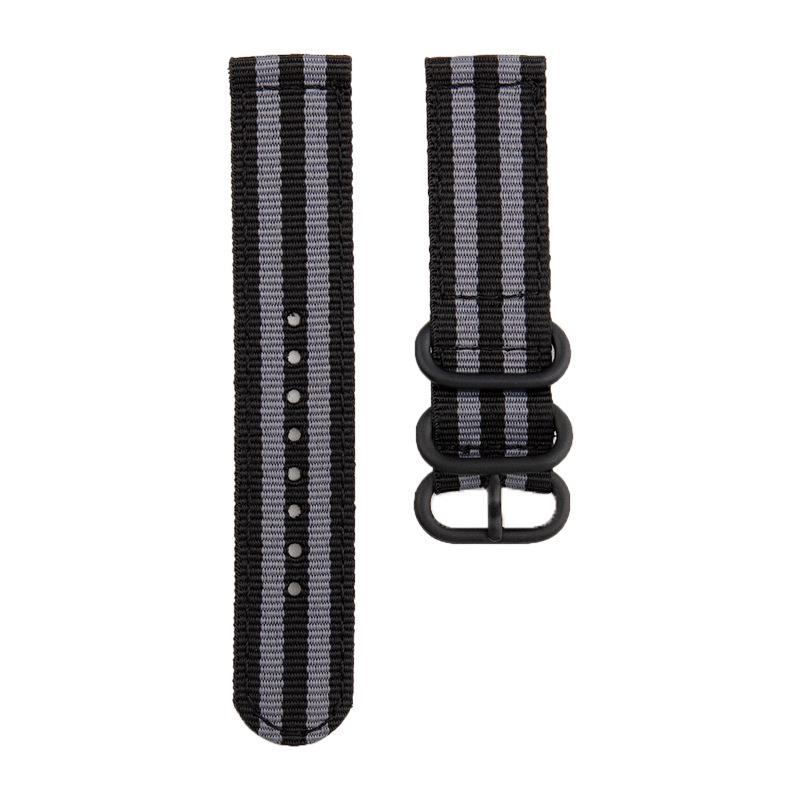 Nylon Three-Ring Buckle Watch Band for Samsung Active 3/4/5 & Huawei S3 - Canvas Woven Wristband