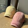 Korean-style personalized ripped baseball cap with frayed edges, super cool soft-top duckbill cap, fashionable casual trendy brand couple's baseball