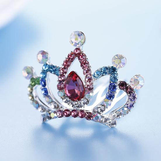 Süße Kinder Mädchen Strass Prinzessinnenkrone Haarkamm Haarspange Geburtstagsparty Diadem
