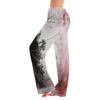 Women’s Drawstring Halloween Printed Long Pants Loose Fit Elastic Waistband Casual Trousers for Daily Wear Outdoor Home