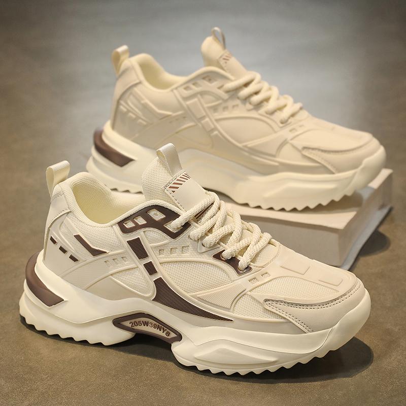 Men's Shoes 2025 Red Height Increasing Ins Trendy Teenagers Sports Running Dad