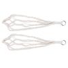 2PCS Woven Plant Hanger 21.65 Inch Boho Hanging Planter Holder Cotton Rope with Metal Hooks Iron Rings White Rope