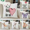 45X45CM Neue Bemalte Haustier Pfirsichhaut Kissenbezug Sofa Büro Sitzkissenbezug Kreatives Ornament Paarzimmer Heimdekoration