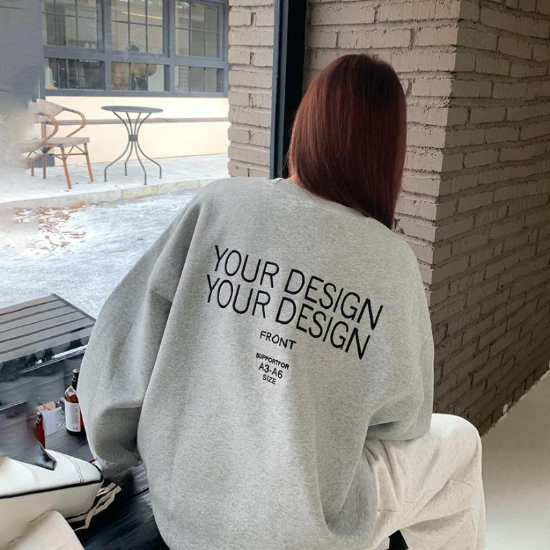 

Женские свободные свитера с длинным рукавом и круглым вырезом, женские топы, однотонные толстовки XL