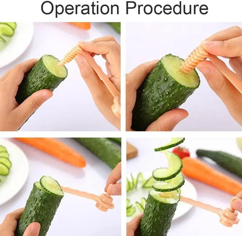 Manual Spiral Slicer New Design Plastic Cutter Green Vegetable Roll Flower Best Selling Products Cheapest Fruit Carving Machine