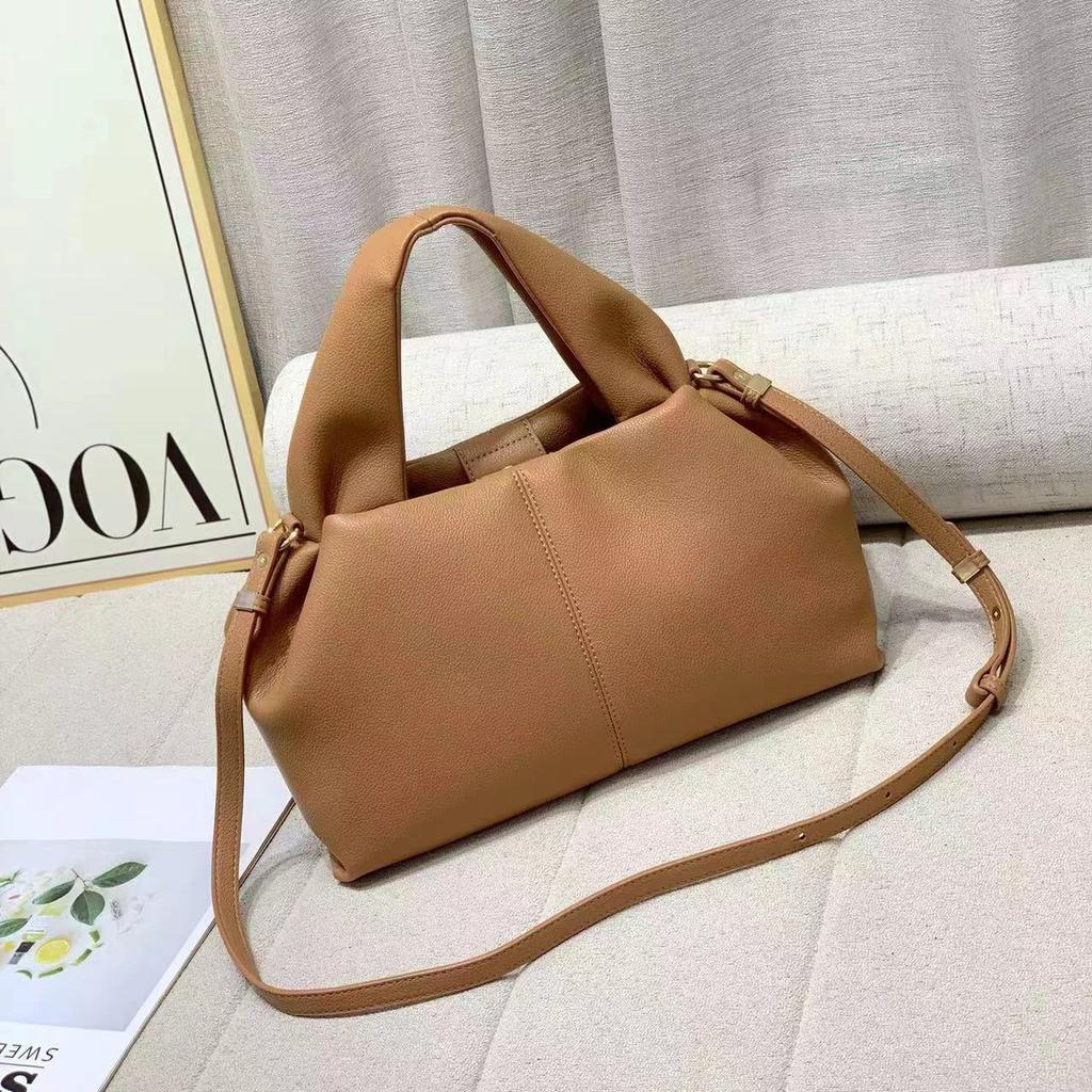 Lychee Pattern Soft Leather Niche Cloud Oblique Span Bag Fashionable Horizontal Long Shoulder Strap Single Shoulder Women'S Bag Bag