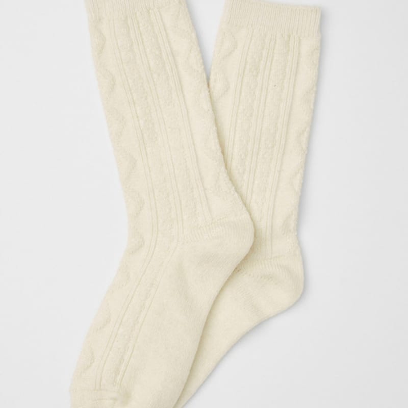 blank03 wool cable cozy socks (3colors)
