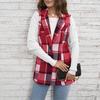 Women Checked Vest Sleeveless Single Breasted Cardigan Turn Down Collar Sizes S-XL Spring Autumn