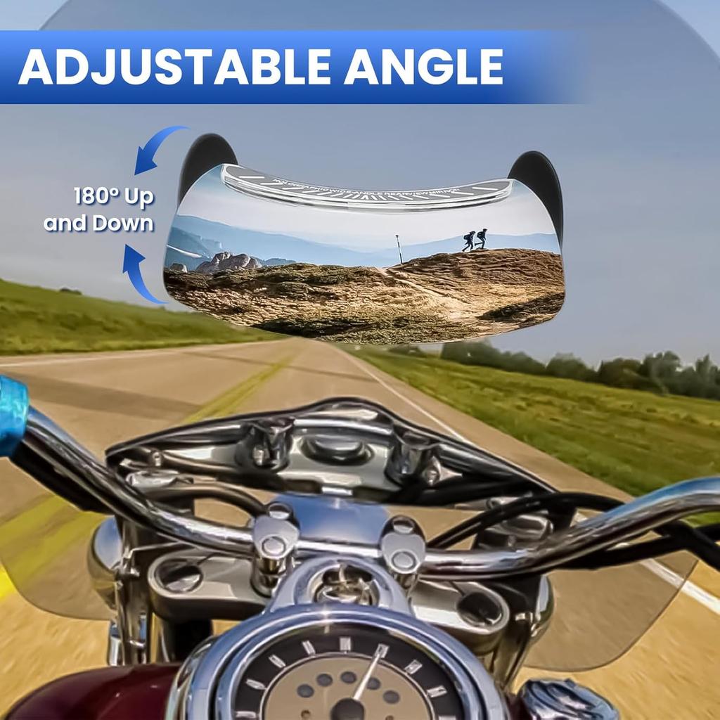 GUAIMI Motorcycle Mirrors 180 Degree Wide-angle Safety Rear View Mirror Blind Spot Side Mirror for Motorcycle, ATV/UTVs, Scooters, Cars, Aircrafts,