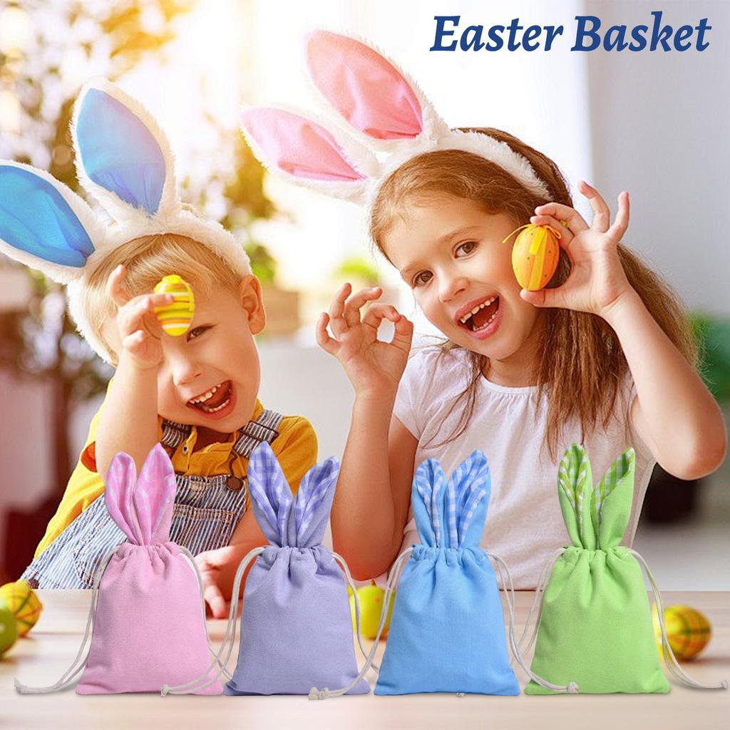 Easter Bag With Drawstring Basket Storage Pouch