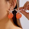 Fashion Blue Green Shell Flower Stud Earrings for Women Bohemian Imitation Pearl Scallop Earrings Aesthetic Party Jewelry Gifts