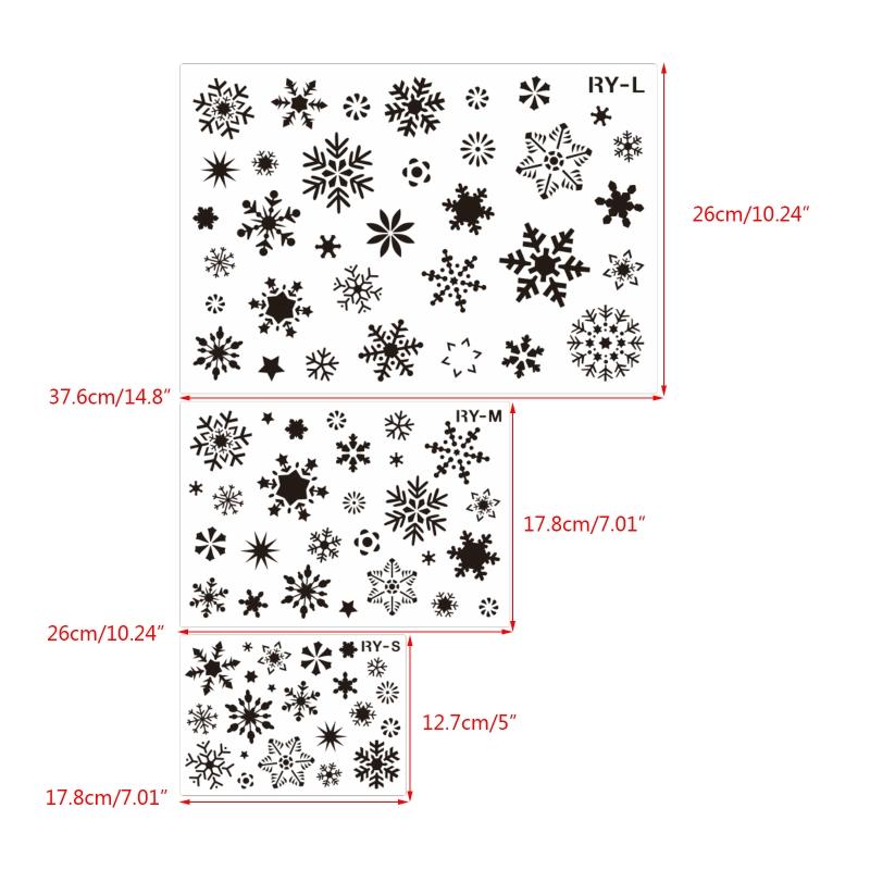 Snowflakes Stencil Christmas Templates Reusable PET Stencils for Kid Graffiti Drawing Scrapbooking Christmas Party Decor