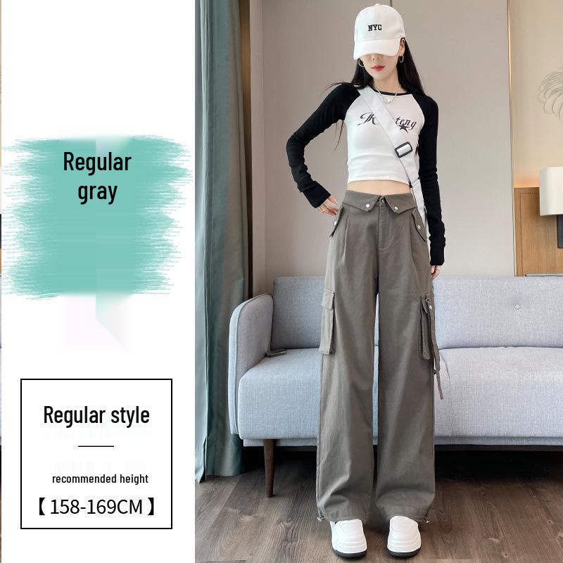 2026 Spring/Summer Women s High Waist Tapered Wide Leg Workwear Pants Large (L)