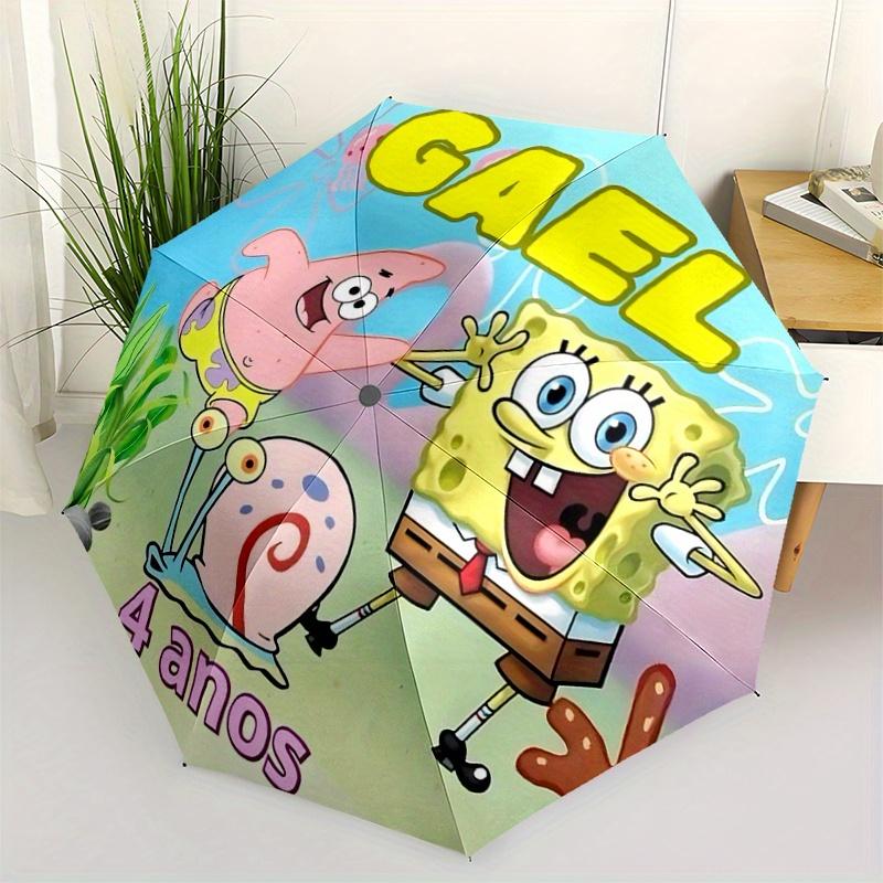 

1pc SpongeBob & Friends Automatic Opening and Closing Umbrella, Lightweight 3-Fold, With Cute Cartoon Characters, Suitable for Home, Outdoor and