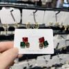 Bunte Strass-Ohrstecker für Frauen, trendig, Rot, Grün, Lila, rund, quadratisch, Statement-Ohrringe, Geometrie, Rosa, Schmuck, Geschenk